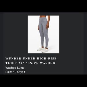 Lululemon wunder under high rise pant